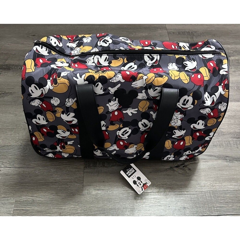 Disney Mickey Mouse All Over Print Rolling Duffel Luggage Bag 19"L x 12"W x 12"H